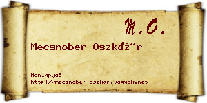 Mecsnober Oszkár névjegykártya